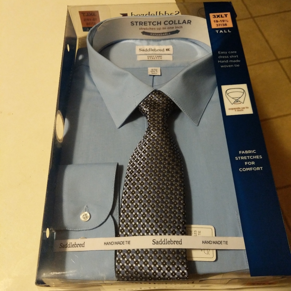 NIB SADDLEBRED DRESS SHIRT & TIE